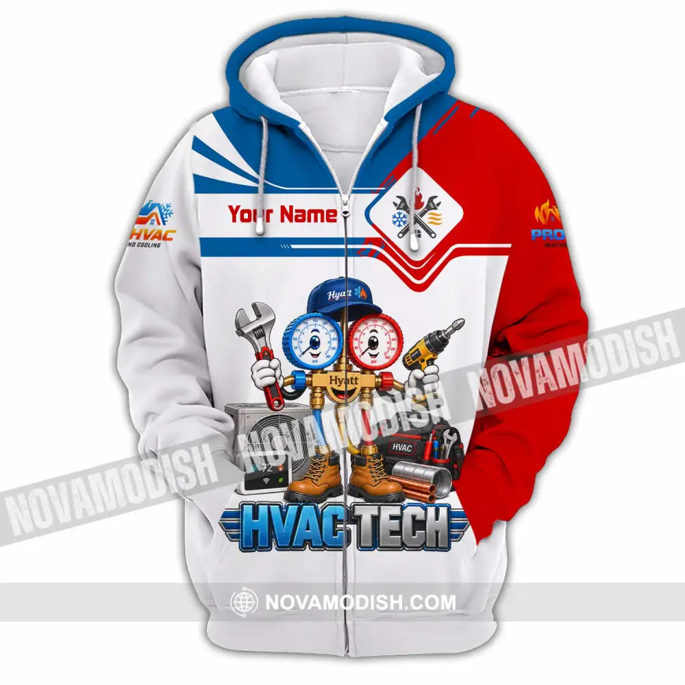 Unisex Shirt - Custom HVAC Tech Shirt - Zipper Hoodie / S - T-shirt