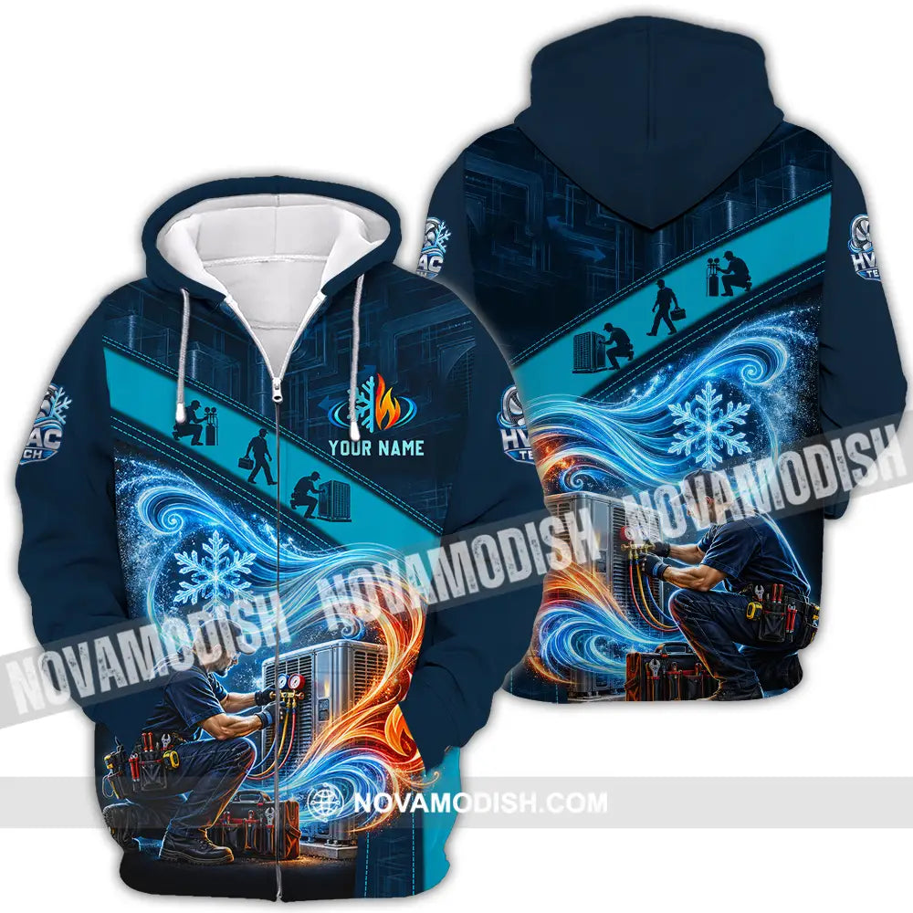 Unisex Shirt - Custom HVAC Tech Shirt - Zipper Hoodie / S - T-shirt