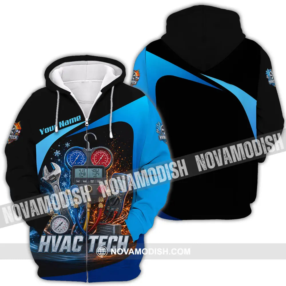 Unisex Shirt - Custom HVAC Tech Shirt - Zipper Hoodie / S - T-shirt