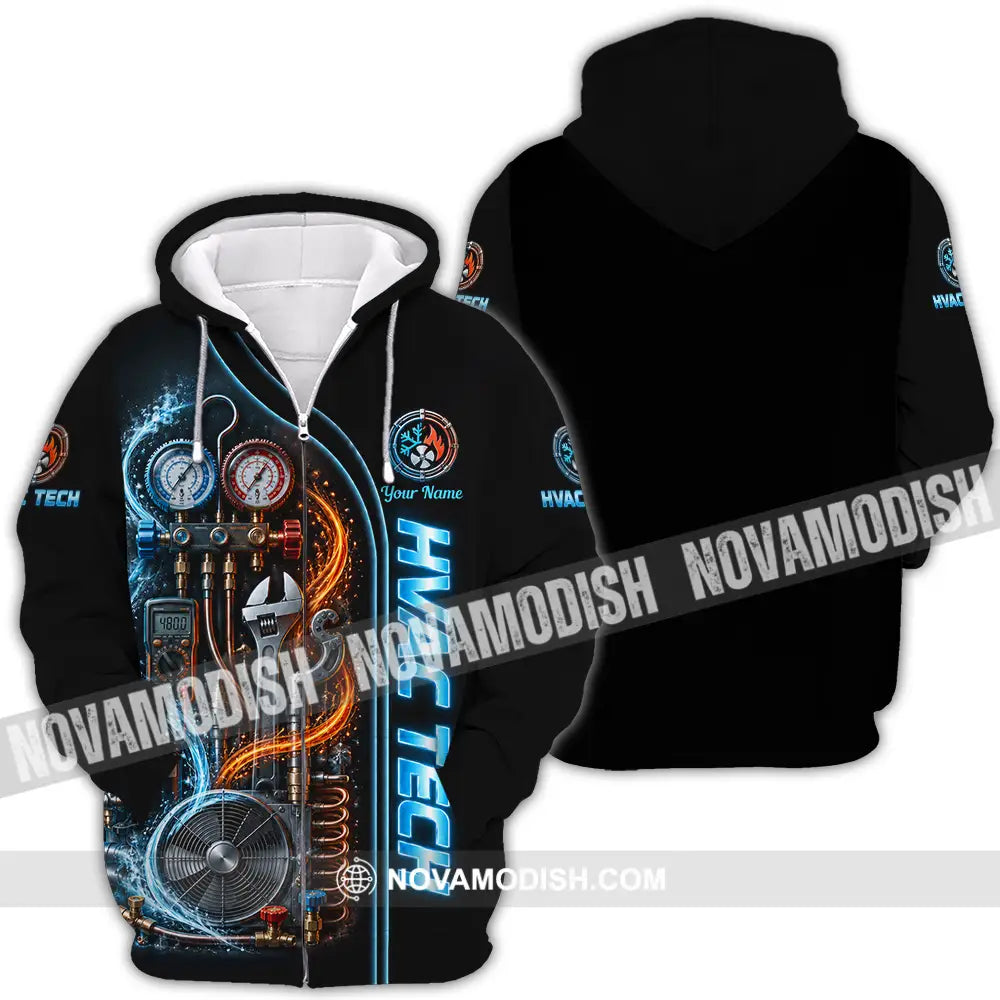 Unisex Shirt - Custom HVAC Tech Shirt - Zipper Hoodie / S - T-shirt