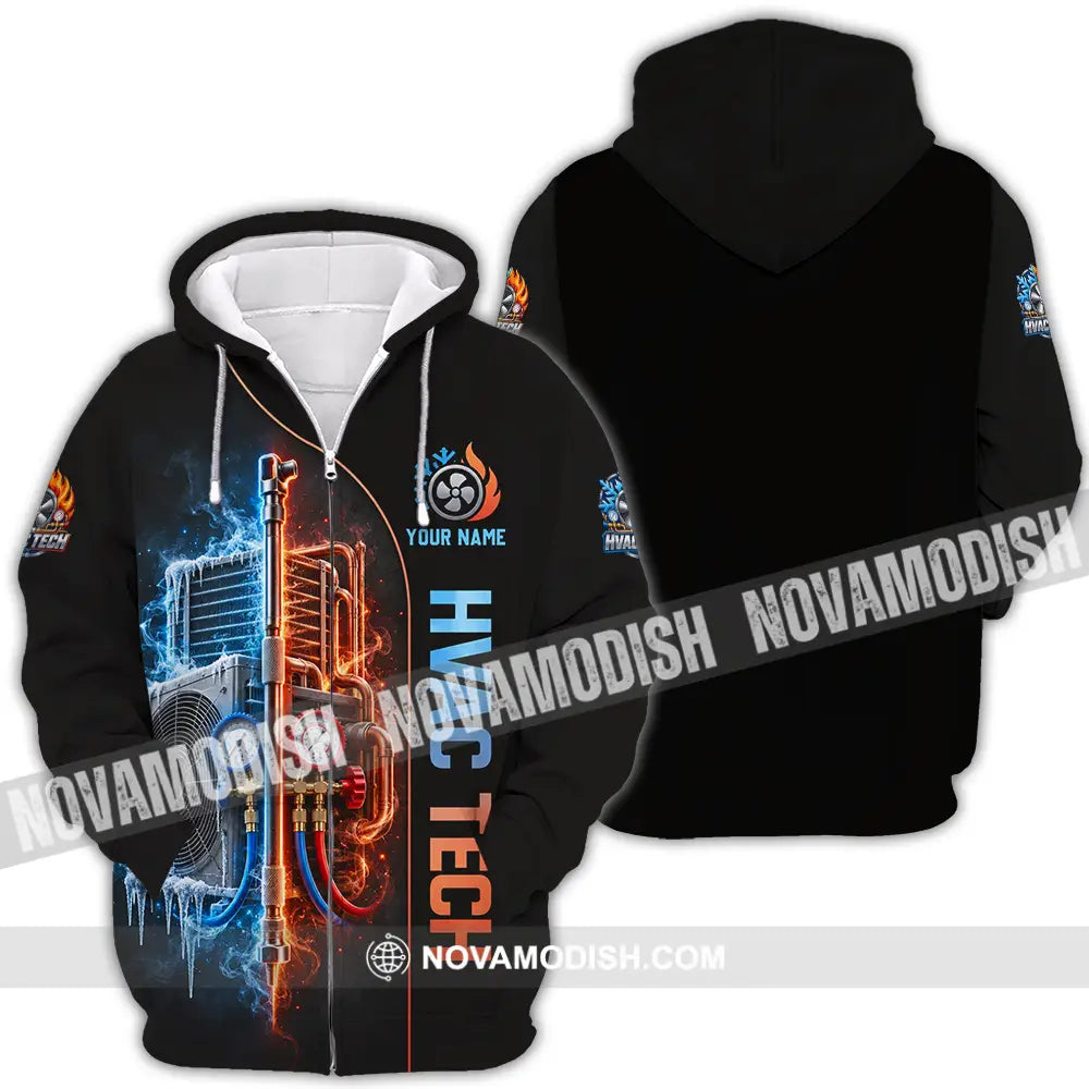 Unisex Shirt - Custom HVAC Tech Shirt - Zipper Hoodie / S - T-shirt