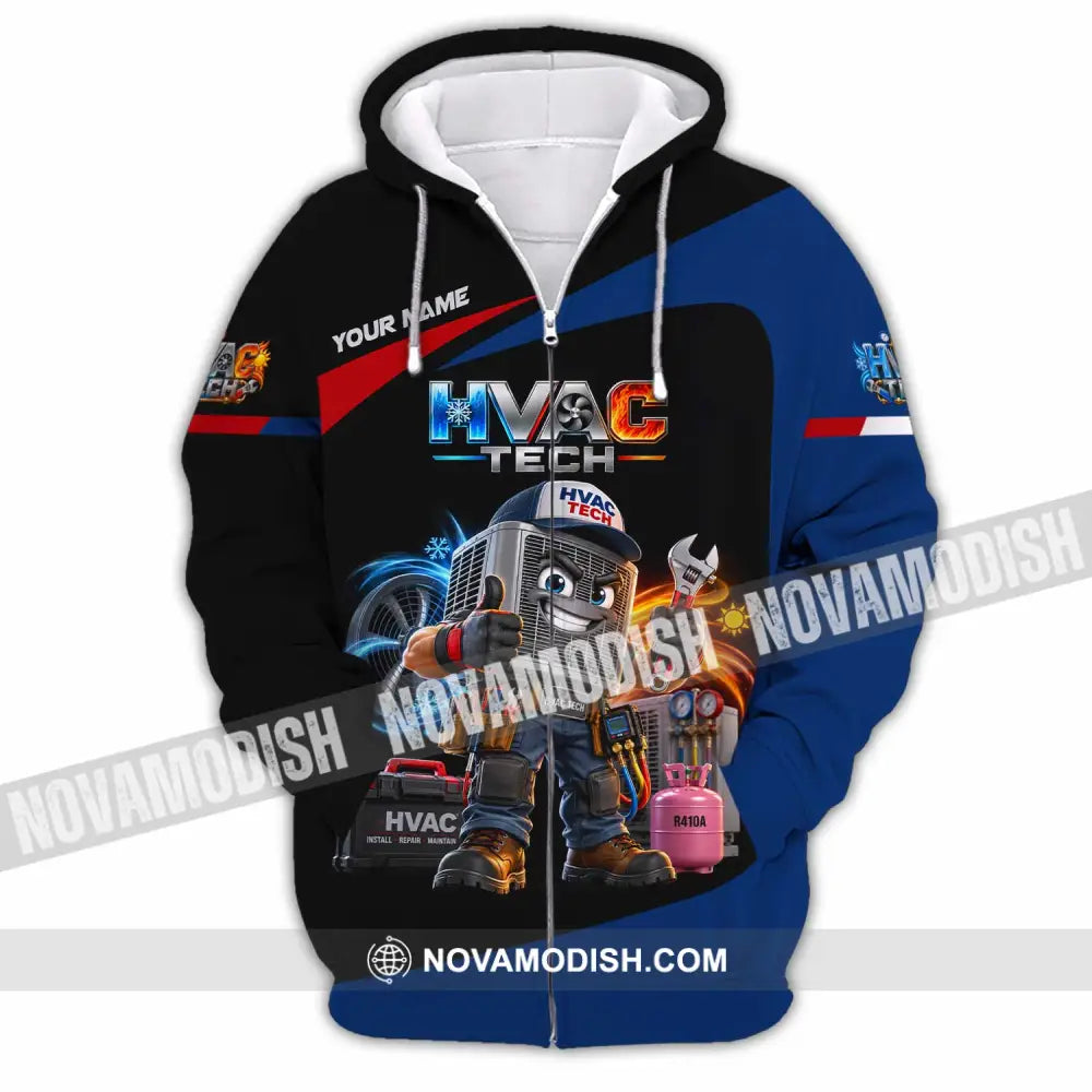 Unisex Shirt - Custom HVAC Tech Shirt - Zipper Hoodie / S - T-shirt
