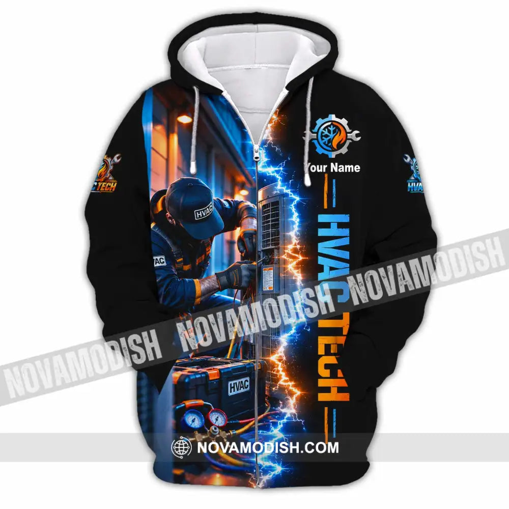 Unisex Shirt - Custom HVAC Tech Shirt - Zipper Hoodie / S - T-shirt