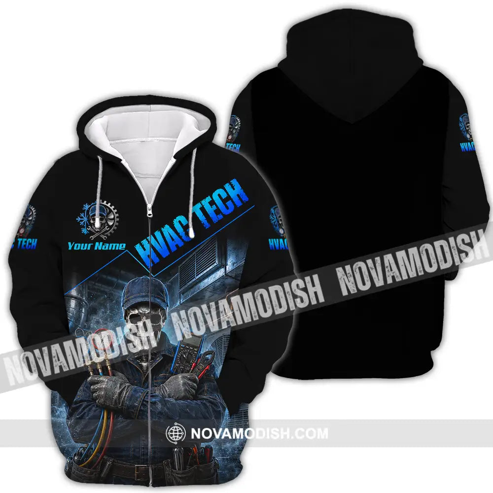 Unisex Shirt - Custom HVAC Tech Shirt - Zipper Hoodie / S - T-shirt