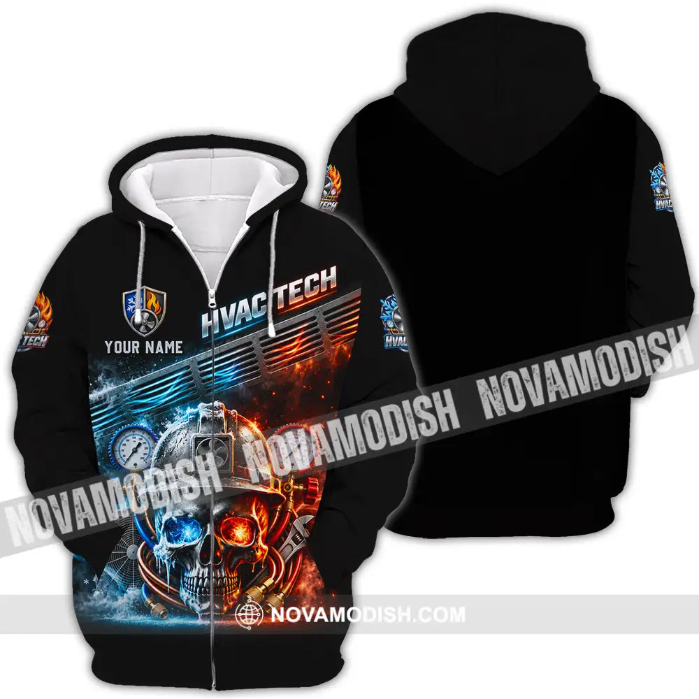 Unisex Shirt - Custom HVAC Tech Shirt - Zipper Hoodie / S - T-shirt