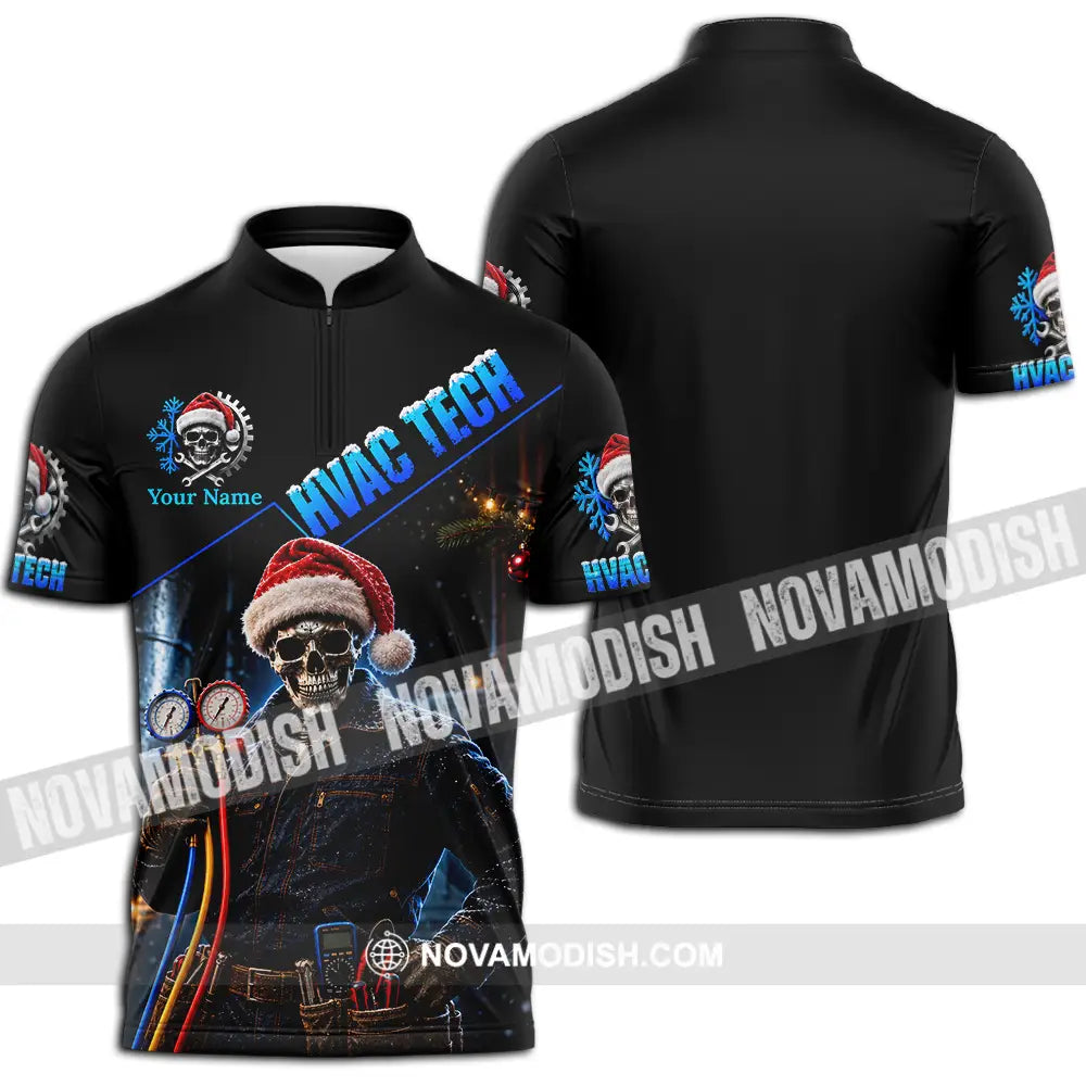 Unisex Shirt - Custom HVAC Tech Shirt - Zipper Polo Shirt / S - T-shirt