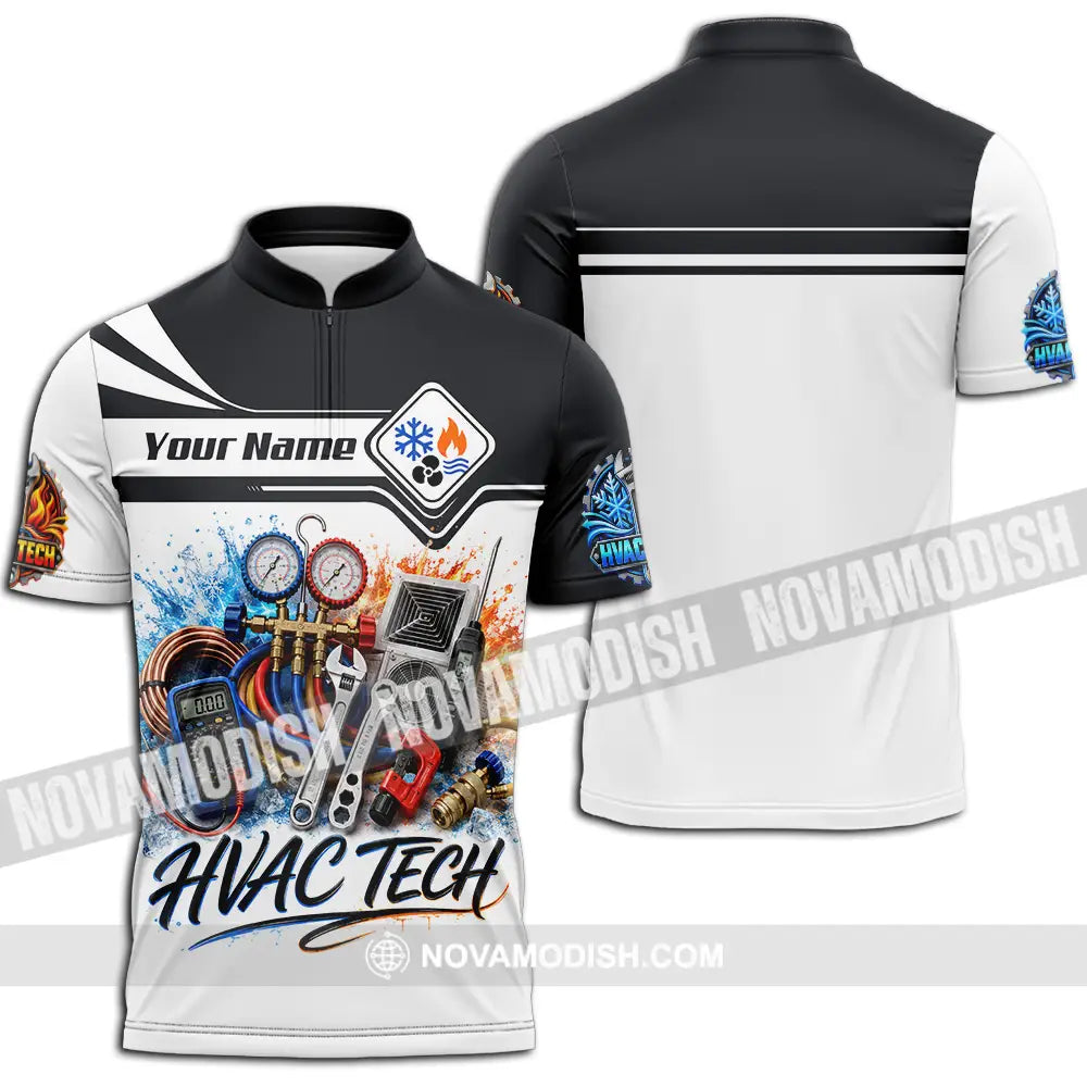 Unisex Shirt - Custom Hvac Tech Shirt - Zipper Polo Shirt / S - T-shirt