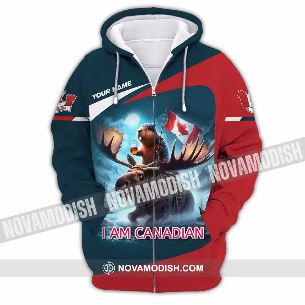 Unisex Shirt - Custom I Am Canadian Shirt Zipper Hoodie / S T-shirt