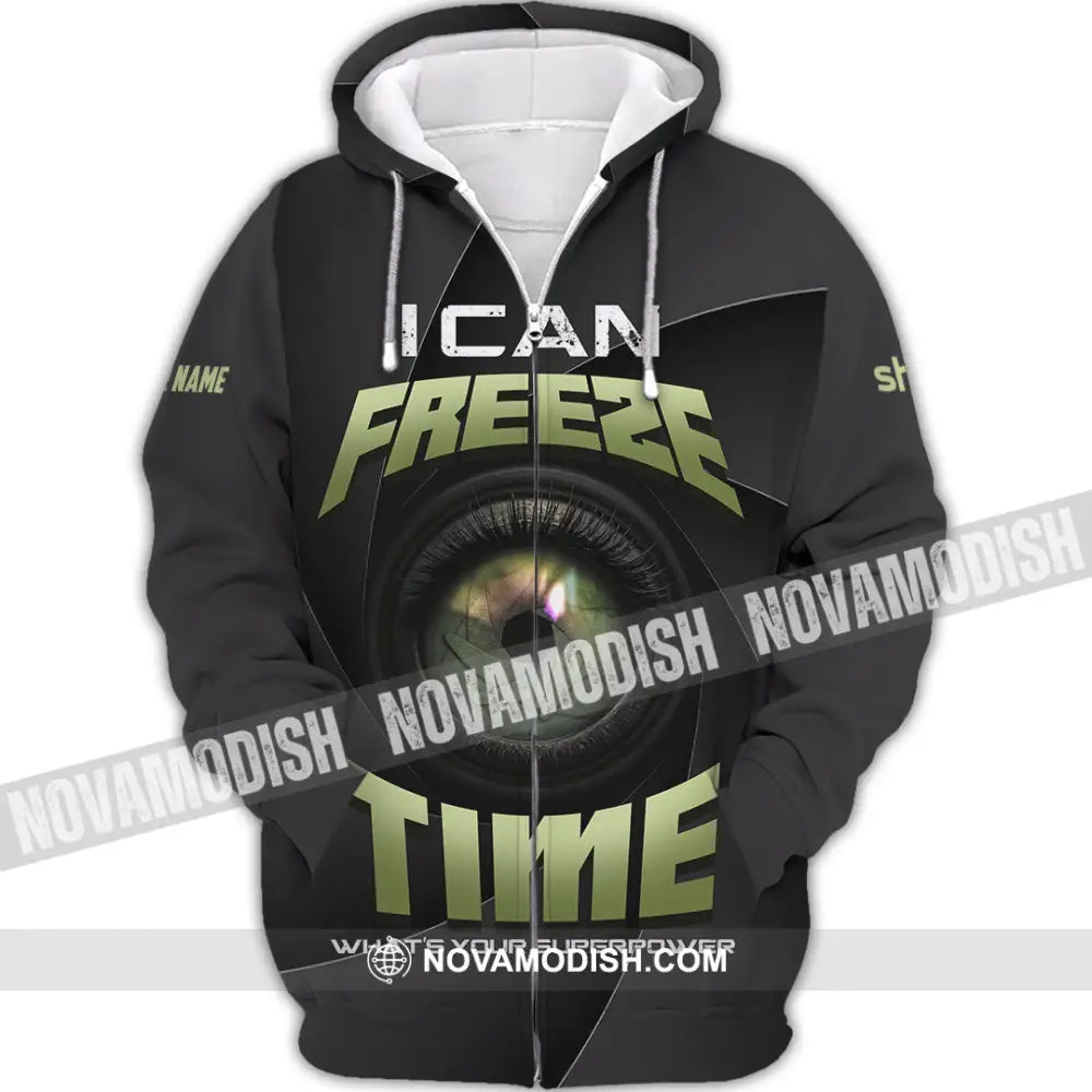 Unisex Shirt - Custom I Can Freeze Time Shirt - Zipper Hoodie / S - T-shirt