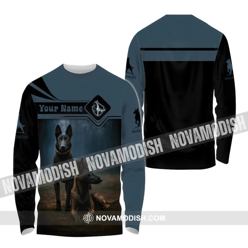 Unisex Shirt - Custom I Love My Belgian Malinois Pet Lover Shirt Long Sleeve Shirt / S T-shirt