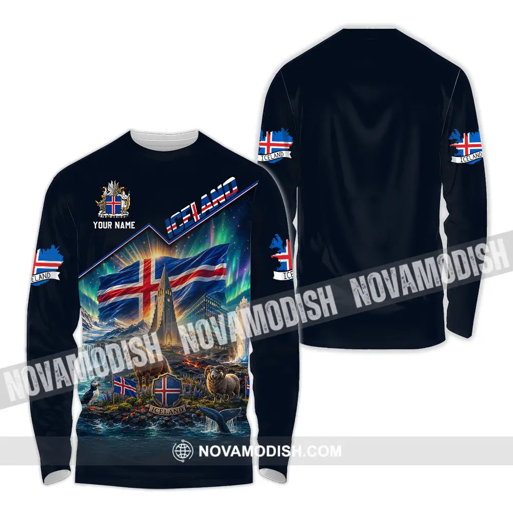 Unisex Shirt - Custom Iceland Shirt - Long Sleeve Shirt / S - T-shirt