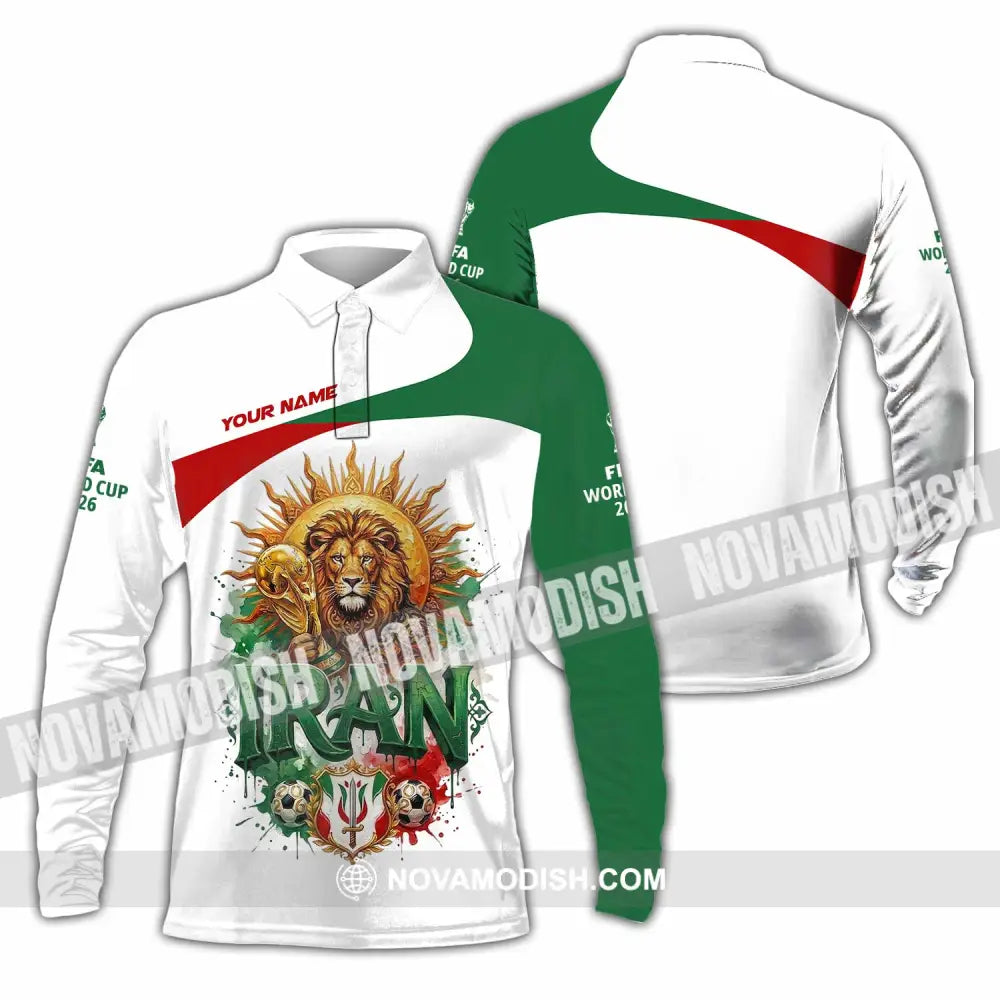 Unisex Shirt - Custom Iran World Cup 2026 3D Shirt - Long Sleeve Polo / S - T-shirt