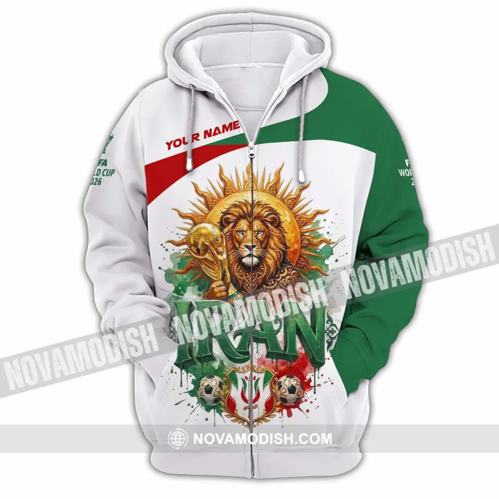 Unisex Shirt - Custom Iran World Cup 2026 3D Shirt - Zipper Hoodie / S - T-shirt