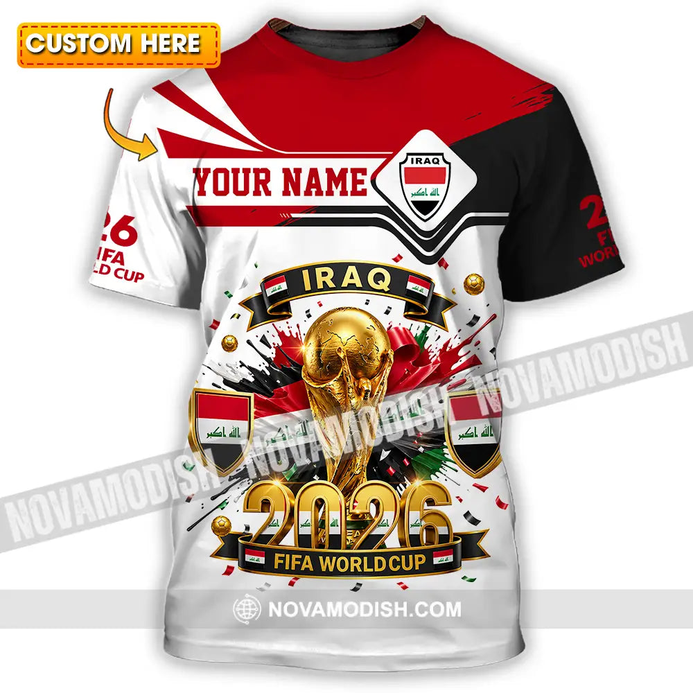 Unisex Shirt - Custom Iraq World Cup 2026 3D Shirt - T-shirt