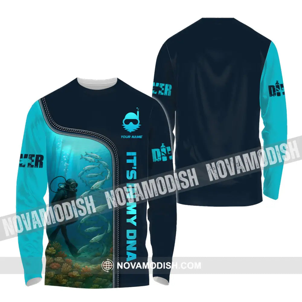 Unisex Shirt - Custom It Is In My DNA Shirt For Diver Long Sleeve Shirt / S T-shirt