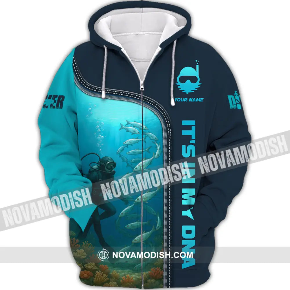 Unisex Shirt - Custom It Is In My DNA Shirt For Diver Zipper Hoodie / S T-shirt
