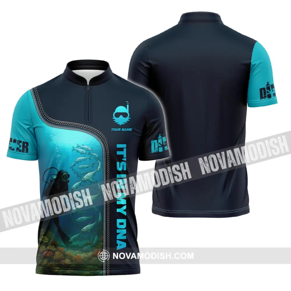 Unisex Shirt - Custom It Is In My DNA Shirt For Diver Zipper Polo Shirt / S T-shirt