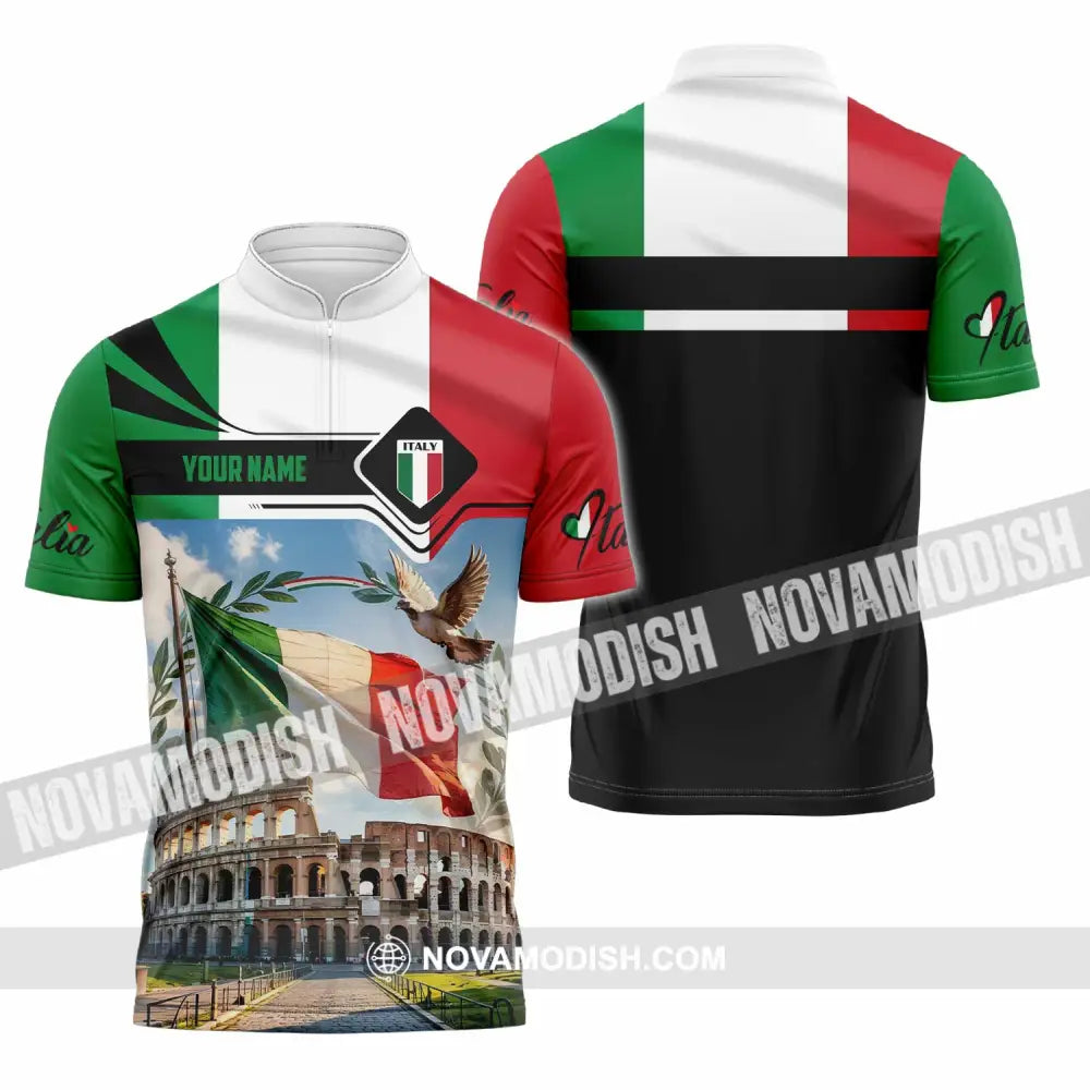 Unisex Shirt - Custom Italy 3D Shirt - Zipper Polo Shirt / S - T-shirt