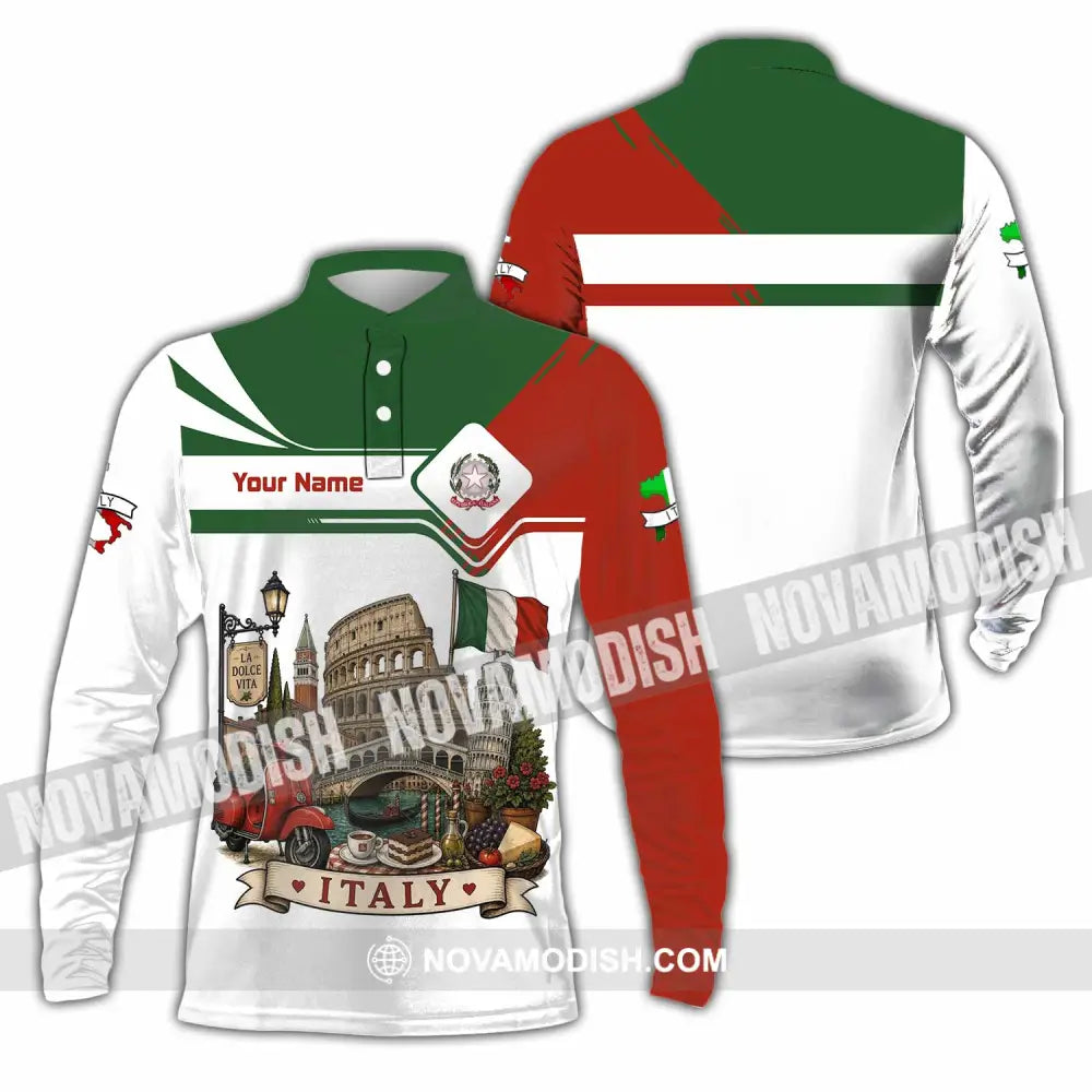 Unisex Shirt - Custom Italy Shirt - Long Sleeve Polo / S - T-shirt