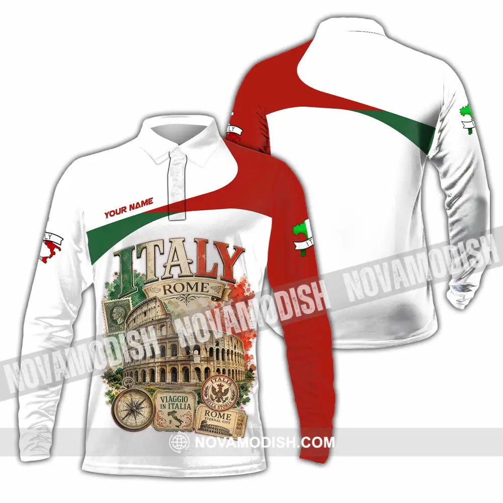 Unisex Shirt - Custom Italy Shirt - Long Sleeve Polo / S - T-shirt