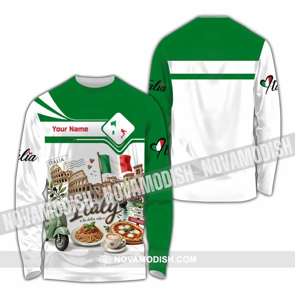 Unisex Shirt - Custom Italy Shirt - Long Sleeve Shirt / S - T-shirt