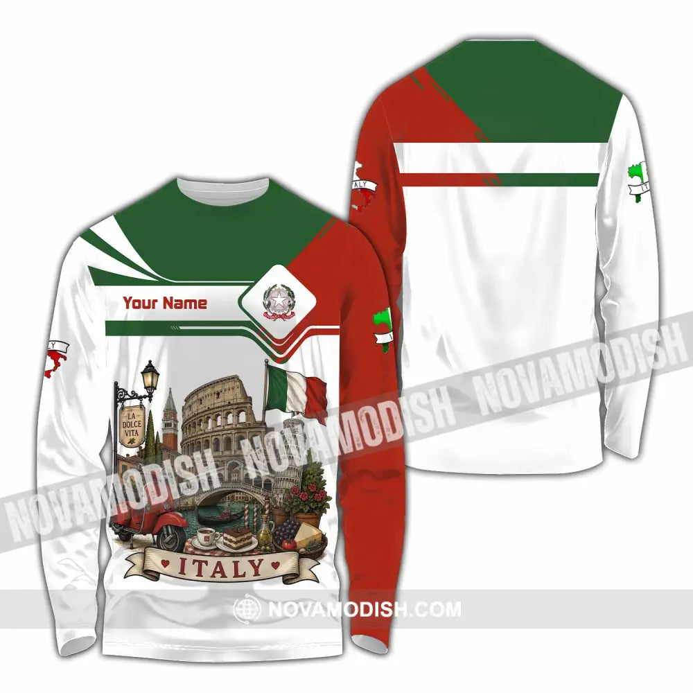 Unisex Shirt - Custom Italy Shirt - Long Sleeve Shirt / S - T-shirt