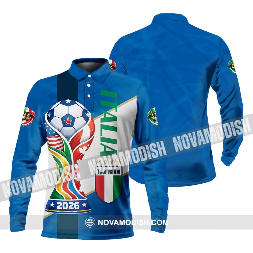 Unisex Shirt - Custom Italy World Cup 2026 Shirt - Long Sleeve Polo / S - T-shirt