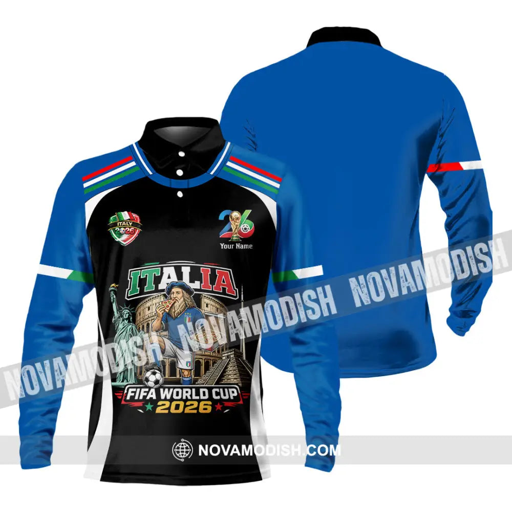 Unisex Shirt - Custom Italy World Cup 2026 Shirt - Long Sleeve Polo / S - T-shirt