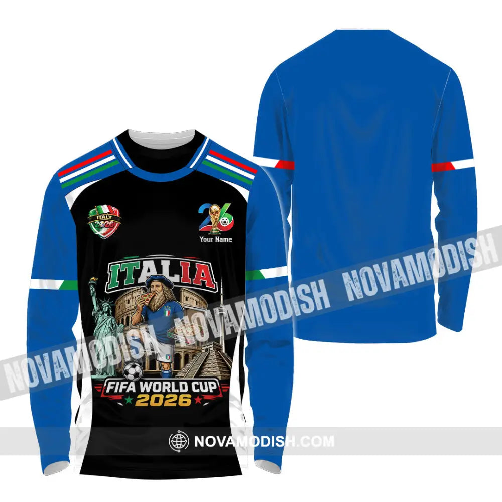 Unisex Shirt - Custom Italy World Cup 2026 Shirt - Long Sleeve Shirt / S - T-shirt