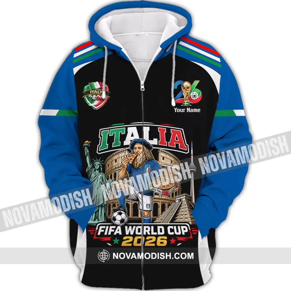 Unisex Shirt - Custom Italy World Cup 2026 Shirt - Zipper Hoodie / S - T-shirt
