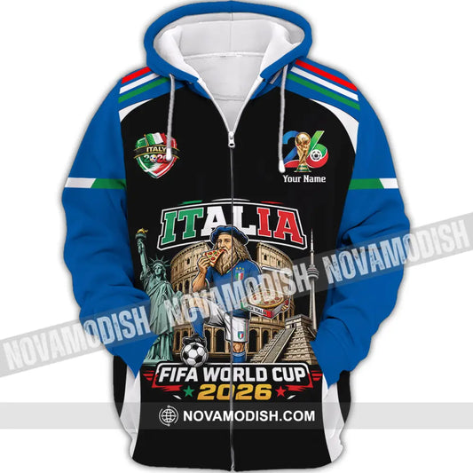 Unisex Shirt - Custom Italy World Cup 2026 Shirt - Zipper Hoodie / S - T-shirt
