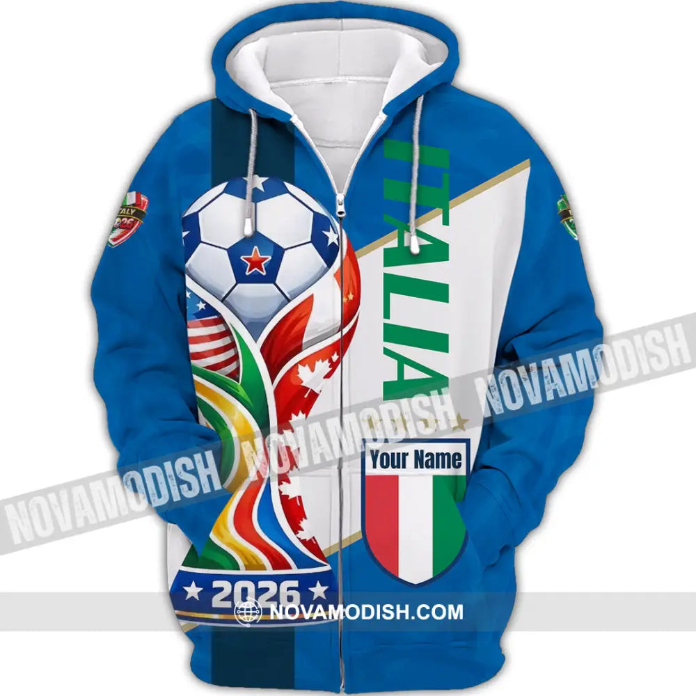 Unisex Shirt - Custom Italy World Cup 2026 Shirt - Zipper Hoodie / S - T-shirt
