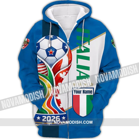 Unisex Shirt - Custom Italy World Cup 2026 Shirt - Zipper Hoodie / S - T-shirt