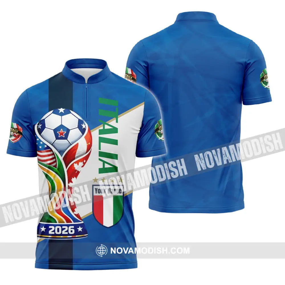 Unisex Shirt - Custom Italy World Cup 2026 Shirt - Zipper Polo Shirt / S - T-shirt
