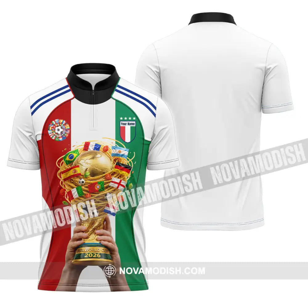 Unisex Shirt - Custom Italy World Cup 2026 Shirt - Zipper Polo Shirt / S - T-shirt