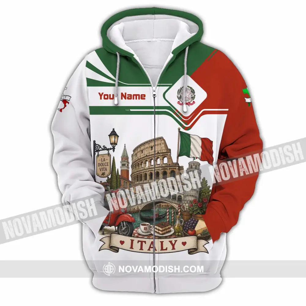 Unisex Shirt - Custom Italy Shirt - Zipper Hoodie / S - T-shirt