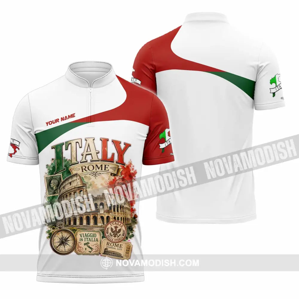 Unisex Shirt - Custom Italy Shirt - Zipper Polo Shirt / S - T-shirt
