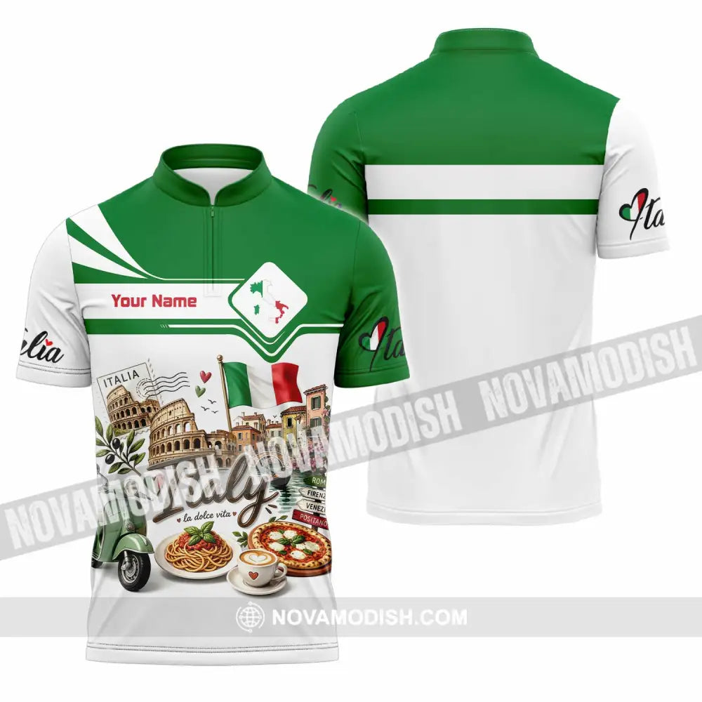 Unisex Shirt - Custom Italy Shirt - Zipper Polo Shirt / S - T-shirt