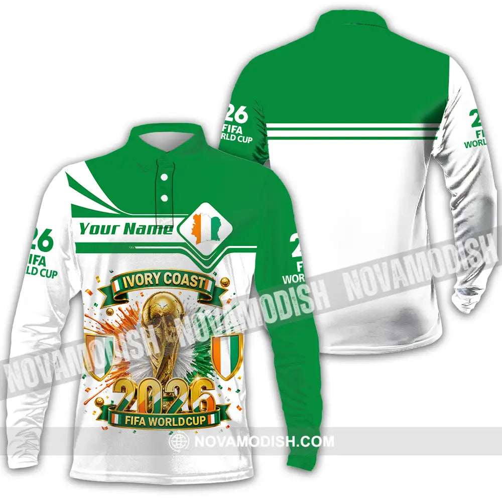 Unisex Shirt - Custom Ivory Coast World Cup 2026 Shirt - Long Sleeve Polo / S - T-shirt