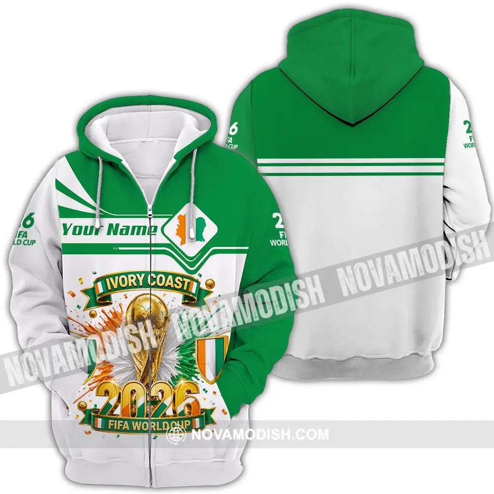 Unisex Shirt - Custom Ivory Coast World Cup 2026 Shirt - Zipper Hoodie / S - T-shirt