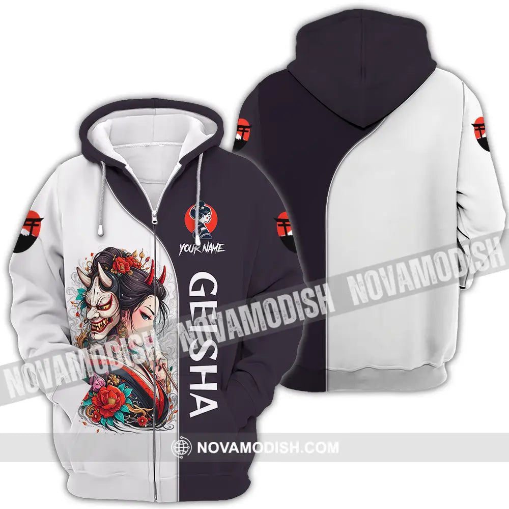 Unisex Shirt - Custom Japan Geisha3D Shirt Zipper Hoodie / S T-shirt