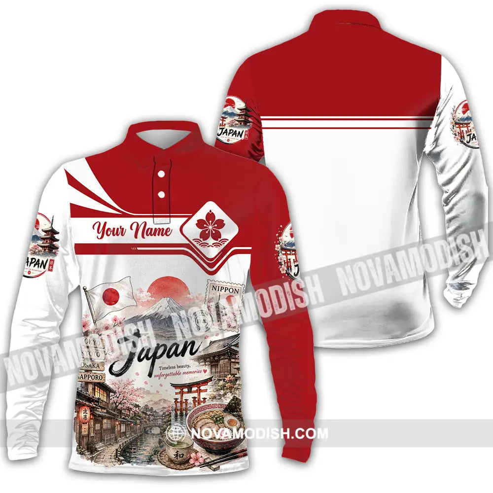 Unisex Shirt - Custom Japan Shirt - Long Sleeve Polo / S - T-shirt