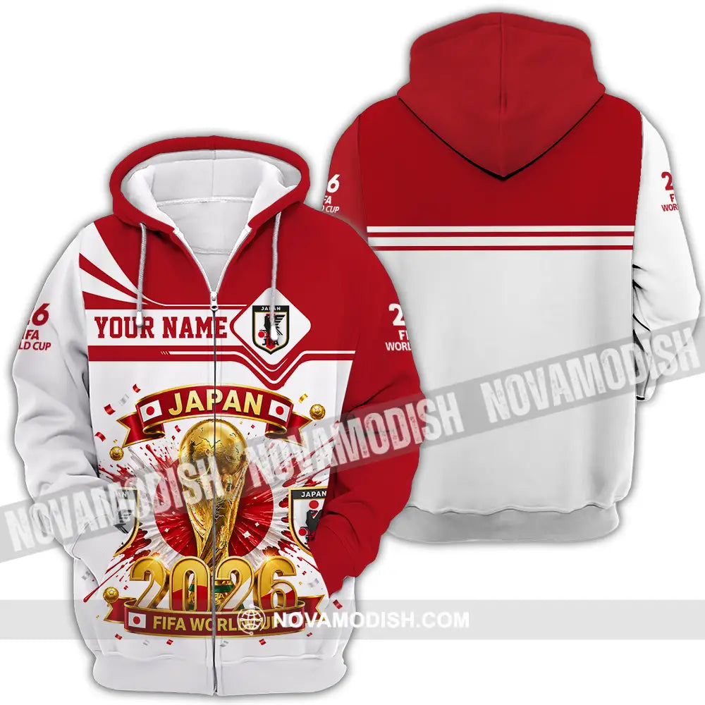 Unisex Shirt - Custom Japan World Cup 2026 3D Shirt - Zipper Hoodie / S - T-shirt