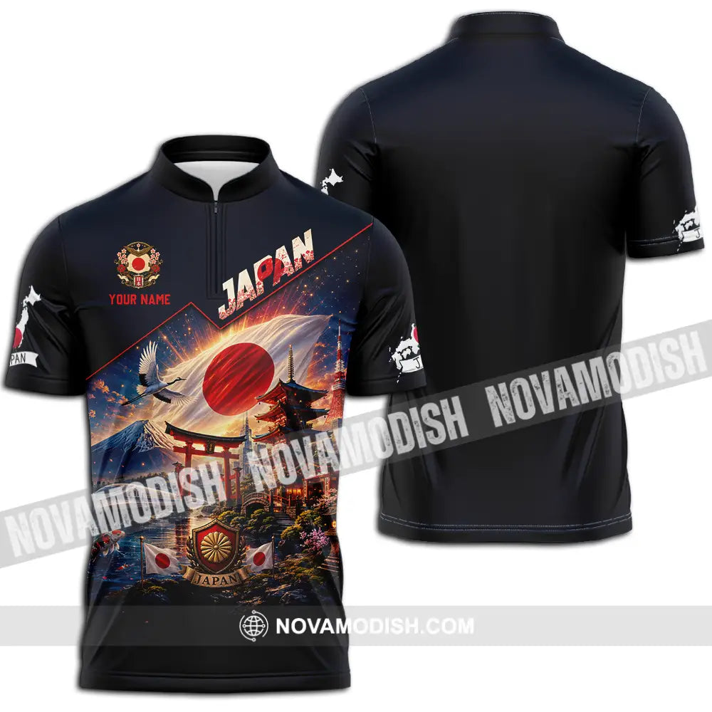 Unisex Shirt - Custom Japan Shirt - Zipper Polo Shirt / S - T-shirt