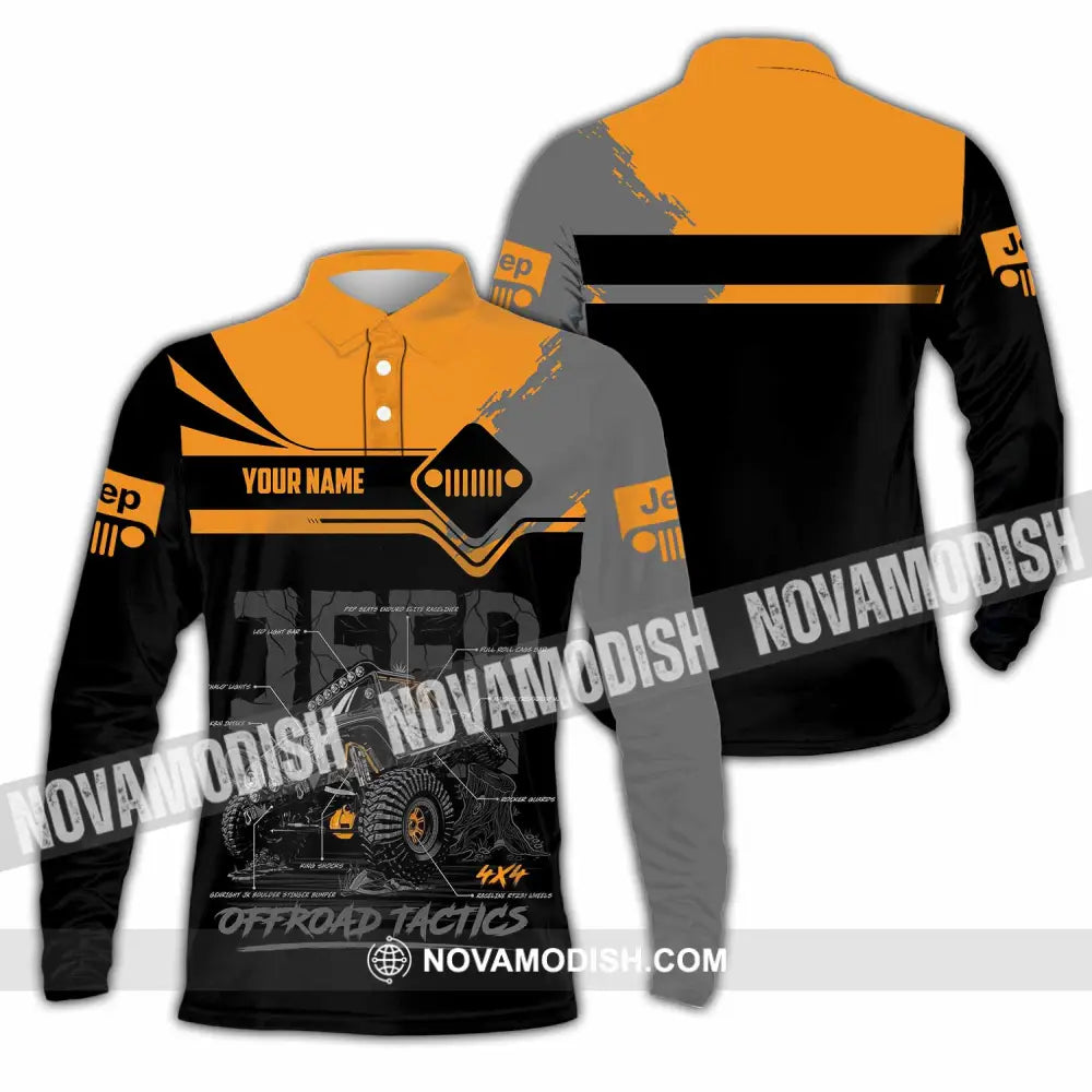Unisex Shirt - Custom Jeep Offroad Tactics 3D Shirt Long Sleeve Polo / S T-shirt