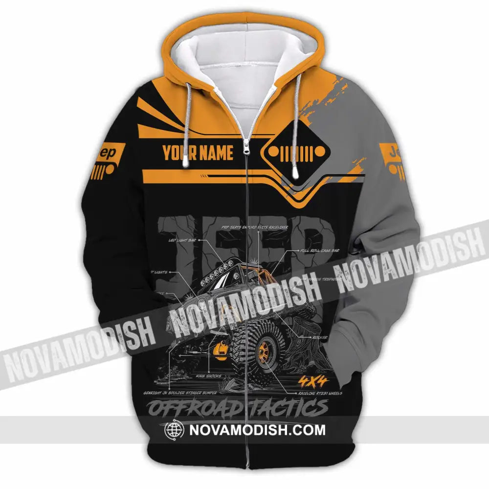 Unisex Shirt - Custom Jeep Offroad Tactics 3D Shirt Zipper Hoodie / S T-shirt