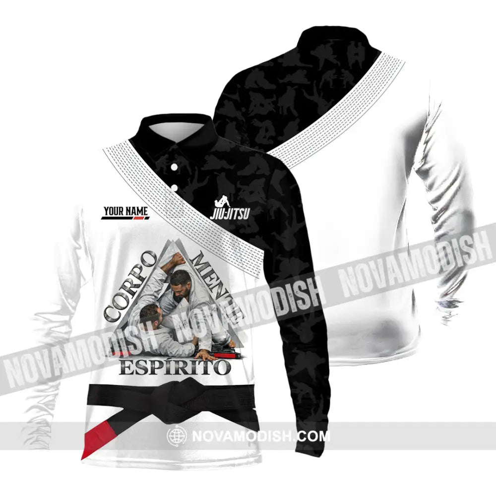 Unisex Shirt - Custom Jiu Jitsu 3D Shirt Long Sleeve Polo / S T-shirt