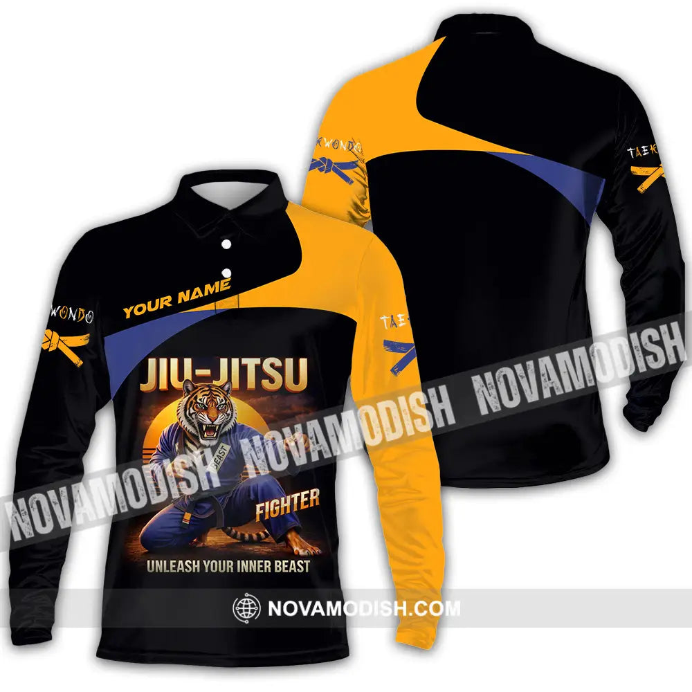 Unisex Shirt - Custom Jiu Jitsu 3D Shirt Long Sleeve Polo / S T-shirt