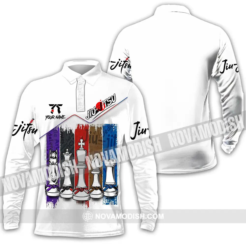 Unisex Shirt - Custom Jiu Jitsu 3D Shirt Long Sleeve Polo / S T-shirt