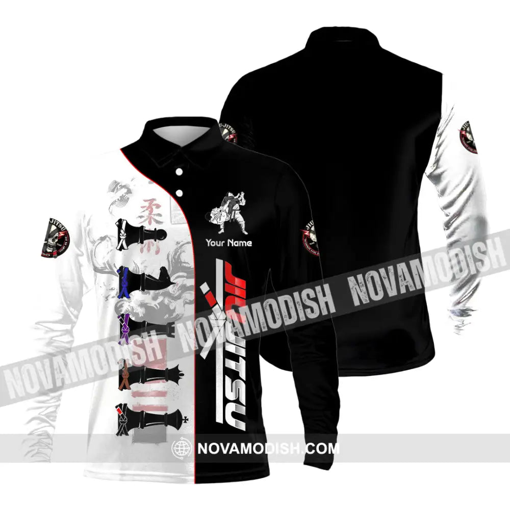 Unisex Shirt - Custom Jiu Jitsu 3D Shirt Long Sleeve Polo / S T-shirt